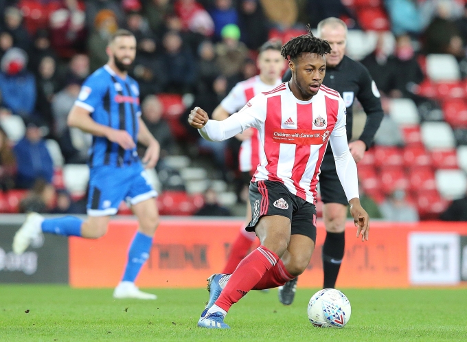 Semenyo trong màu áo Sunderland. Ảnh: Sunderland AFC