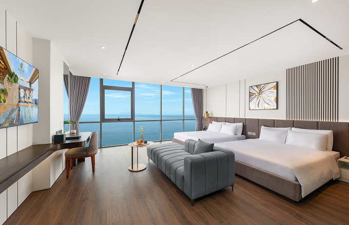 Tất cả các phòng khách sạn đều hướng biển. Ảnh: Phuc Long Hospitality
