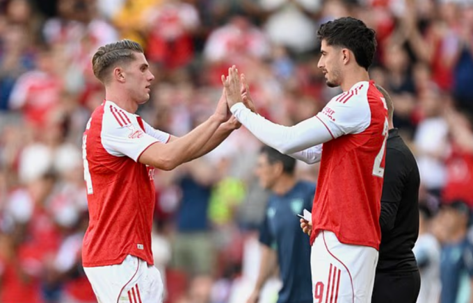 Viktor Gyokeres nhường chỗ cho Kai Havertz trong trận Arsenal thắng Bilbao 3-0 trên sân Emirates, London, Anh ngày 9/8/2025. Ảnh: Arsenal FC