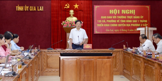 Bí thư Tỉnh ủy Hồ Quốc Dũng phát biểu kết luận. Ảnh: UBND tỉnh Gia Lai
