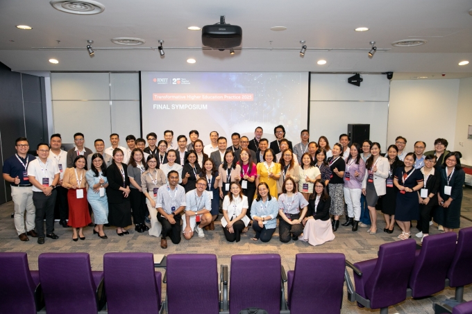 Lễ tổng kết chương trình của Cộng đồng thực hành giáo dục đại học tại TP HCM ngày 19/8. Ảnh: RMIT