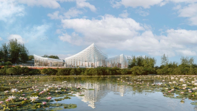 Phối cảnh trung tâm đón tiếp Utopia LightriX Center. Ảnh: Phú Thành Holdings