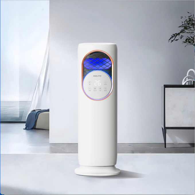 Quạt điều hòa thông minh All in One KSA368 làm mát, sưởi, tạo ẩm, diệt khuẩn. Ảnh: Kalite