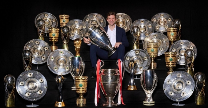 Bộ sưu tập danh hiệu của Muller cùng Bayern. Ảnh: FC Bayern