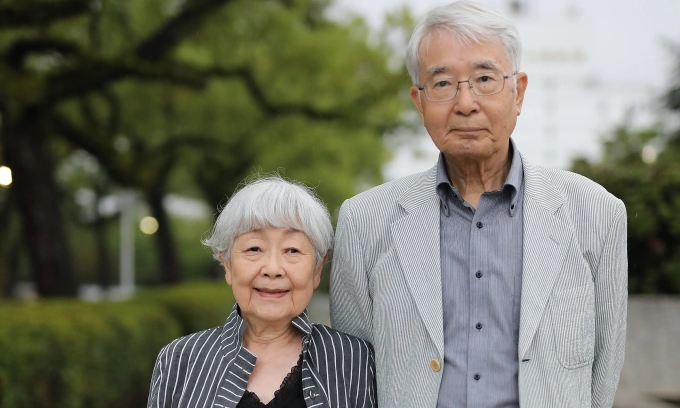 Hiroshi và Keiko Shimizu, hai người sống sót sau vụ ném bom ở Hiroshima hồi tháng 8/1945. Ảnh: Minnow Films Ltd