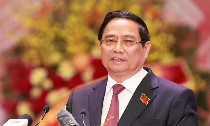 Thủ tướng Phạm Minh Chính phát biểu tại buổi lễ. Ảnh: Hoàng Phong