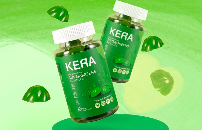 Sản phẩm kẹo Kera được quảng cáo.
