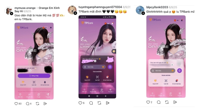 Cộng đồng Xinhiu tham gia đổi áo cho ứng dụng TPBank. Ảnh: TPBank