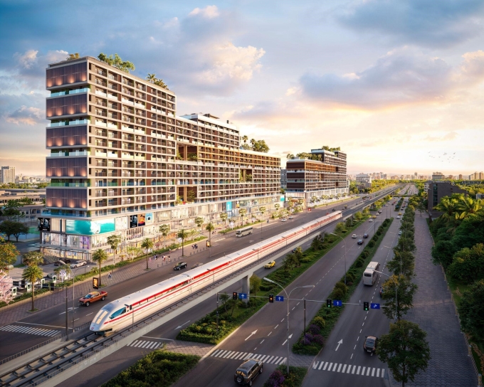 Phối cảnh dự án Fiato Airport City trên mặt tiền Tôn Đức Thắng (25B). Ảnh: Thang Long Real Group