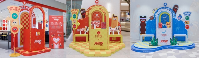 Các trạm trải nghiệm đặt tại Lotteria, Lotte Cinema và Lotte World Aquarium Hà Nội. Ảnh: Pepero