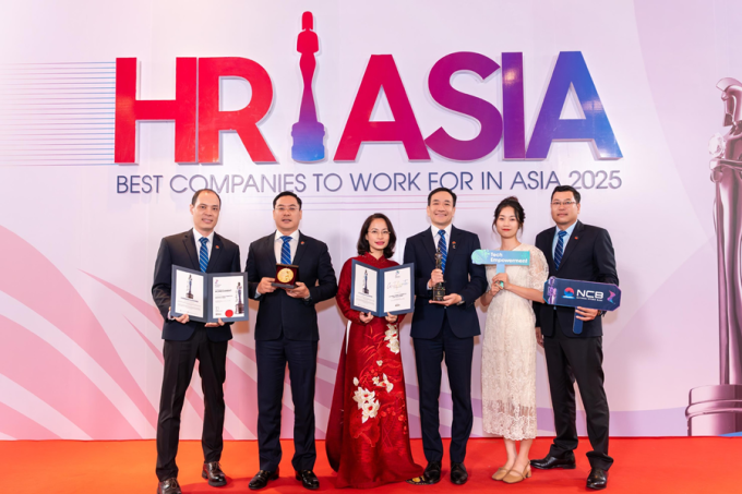 NCB vinh dự nhận cú đúp giải thưởng tại HR Asia Awards 2025. Ảnh: NCB