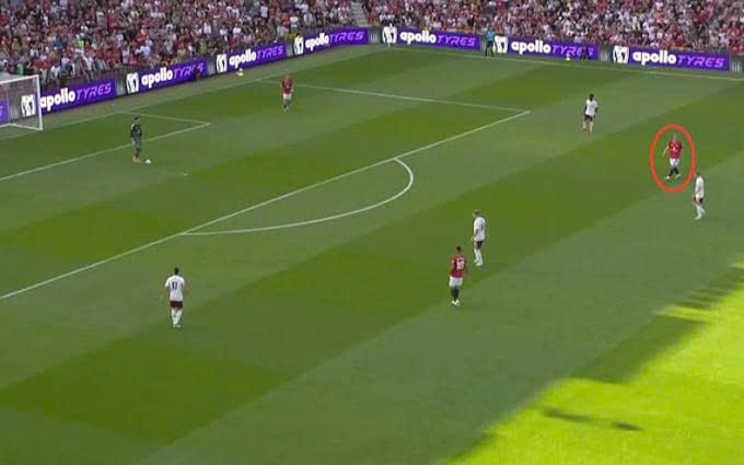 Trung vệ De Ligt xuất hiện ở khu vực thuộc về tiền vệ trung tâm trong trận thua Arsenal 0-1 ở vòng 1 Ngoại hạng Anh ngày 17/8. Ảnh chụp màn hình
