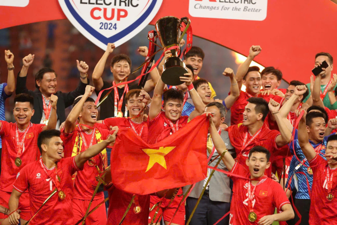 Hình ảnh đội tuyển bóng đá quốc gia Việt Nam vô địch ASEAN Cup 2024. Ảnh: Nhân vật cung cấp