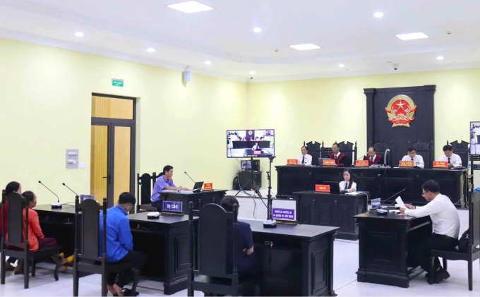 Phiên tòa xét xử Trần Văn Tuấn hôm nay. Ảnh: An Minh