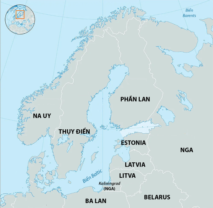 Vị trí Nga, Belarus và một số quốc gia lân cận. Đồ họa: Britannica