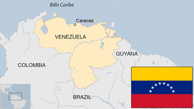Vị trí Venezuela. Đồ họa: BBC