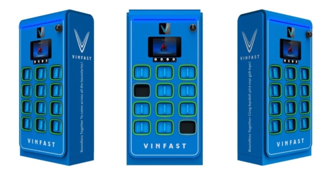 Thiết kế trạm đổi pin xe máy điện VinFast. Ảnh:VinFast