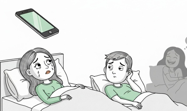 Đau lòng: Tin nhắn nửa đêm trên điện thoại chồng