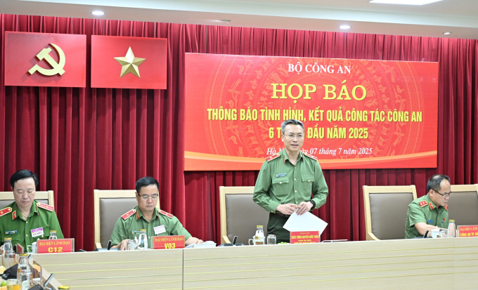 Một buổi họp báo của Bộ Công an. Ảnh: Bộ Công an