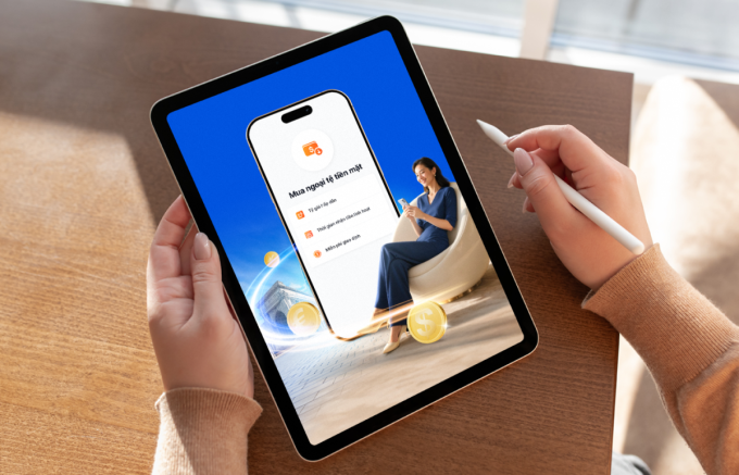 Tính năng mua ngoại tệ tiền mặt tại MyVIB. Ảnh: VIB