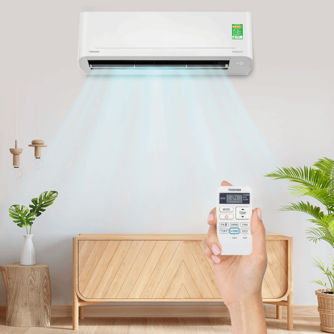 Mẫu điều hòa RAS-H18S5KCV2G-V phù hợp không gian như phòng khách. Ảnh: Toshiba