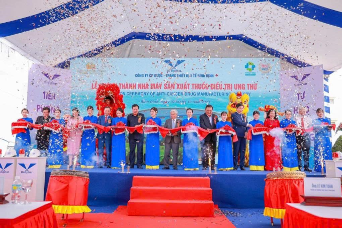 Lễ khánh thành Nhà máy sản xuất Dược phẩm công nghệ cao tại Khu kinh tế Nhơn Hội (Gia Lai) năm 2023. Ảnh: Bidiphar