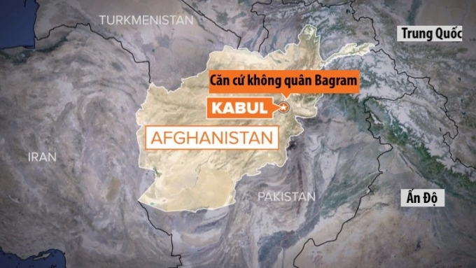 Vị trí căn cứ Bagram. Đồ họa: NBC