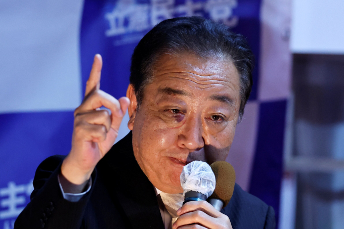 Ông Yoshihiko Noda tại cuộc vận động tranh cử ở Tokyo hồi năm 2024. Ảnh: Reuters