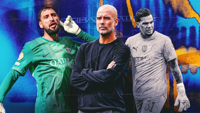 Guardiola loại bỏ một thủ môn chơi chân tốt theo triết lý của ông để chiêu mộ Donnarumma - thủ môn vốn chưa từng mạnh ở kỹ năng này. Ảnh: Goal