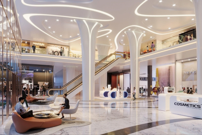 Phối cảnh trung tâm thương mại 2 tầng tại dự án. Ảnh: Regal Complex