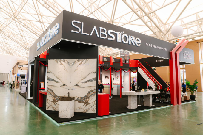 Không gian giới thiệu vật liệu của Slabstone. Ảnh: Slabstone