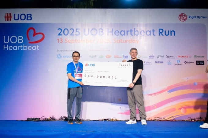 Ngân hàng UOB Việt Nam gây quỹ hơn 940 triệu đồng qua giải chạy UOB Heartbeat 2025. Ảnh: UOB Việt Nam