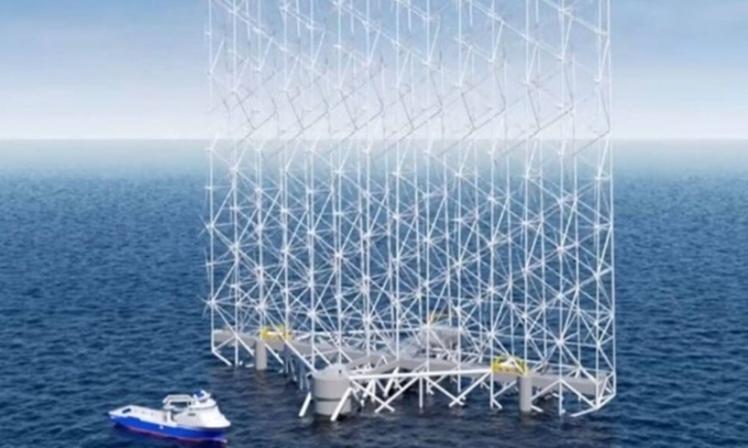 Thiết kế của cơ sở điện gió nổi Windcatcher. Ảnh: WCS