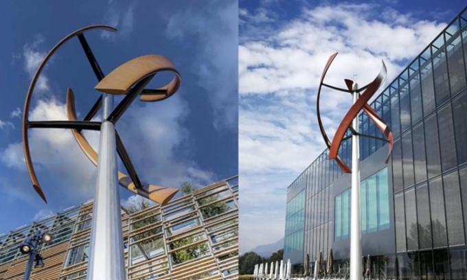 Turbine điện gió cánh gỗ Hercules. Ảnh: Enessere