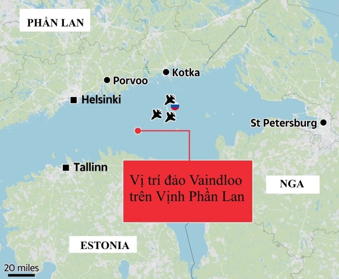 Vị trí đảo Vaindloo. Đồ họa: Sun