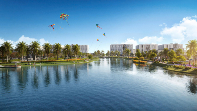 Phối cảnh dự án Nam Long II Central Lake, hiện các sản phẩm đất nền và nhà phố thương mại tại đây đã hoàn chỉnh pháp lý. Ảnh: Nam Long