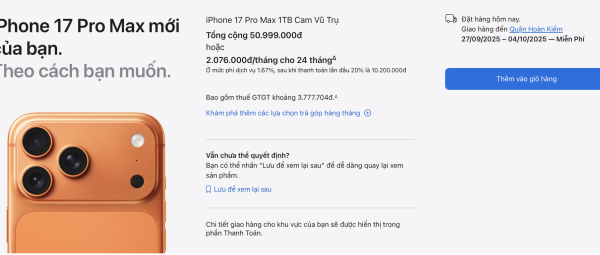 iPhone 17 Pro Max Cam: Mở Bán “Cháy Hàng” Nhanh Chóng