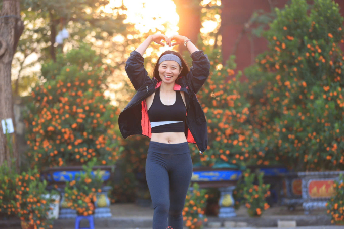 Từ một người yếu ớt, Hiền đã chinh phục các cự ly chạy 5 km, 10 km, và đỉnh cao là hoàn thành 21 km tại một giải chạy. Ảnh: Nhân vật cung cấp