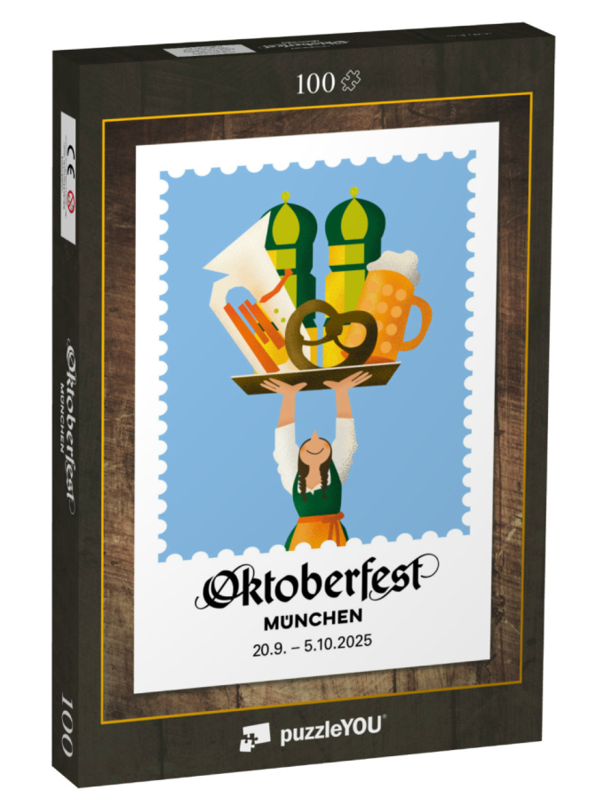 Hình ảnh của Oktoberfest 2025 trên các đồ lưu niệm của lễ hội. Ảnh: Oktoberfest.de