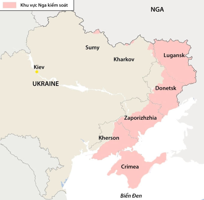 Cục diện chiến sự Nga - Ukraine. Đồ họa: Washington Post