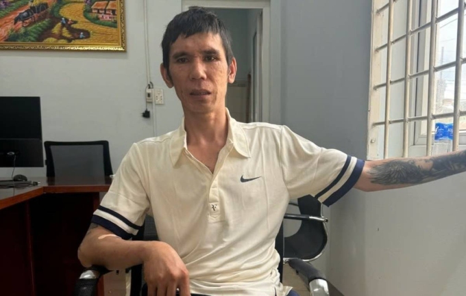 Nguyễn Nam Đại Thuận tại cơ quan điều tra. Ảnh: Công an Đăk Lăk