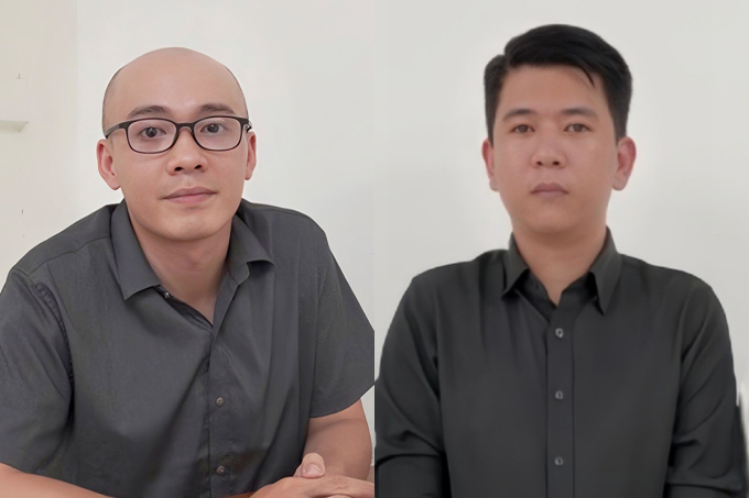 Nguyễn Minh Khải (trái) và Dương Tấn Long. Ảnh: Công an cung cấp