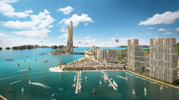 Phối cảnh đô thị ven biển phức hợp Sun Elite City tại Bãi Cháy. Ảnh: Sun Group