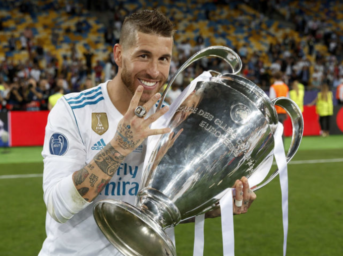 Sergio Ramos giành bốn Champions League trong màu áo Real Madrid. Ảnh: Real Madrid FC