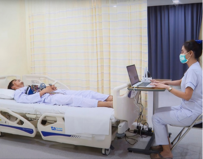 Đo đa ký giấc ngủ giúp đánh giá chất lượng giấc ngủ, phát hiện các rối loạn tiềm ẩn. Ảnh: Bệnh viện Đa khoa Tâm Anh