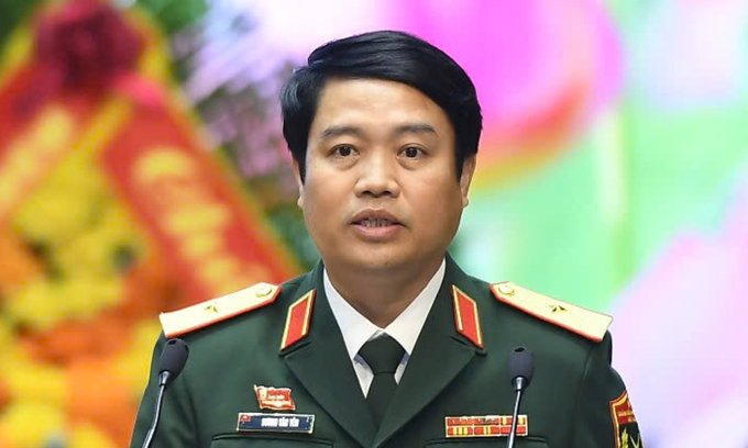 Thiếu tướng Dương Văn Yên, Phó chủ nhiệm Tổng cục Công nghiệp Quốc phòng tại Đại hội Thi đua Quyết thắng toàn quân lần thứ 11, ngày 24/9. Ảnh: Hoàng Phong