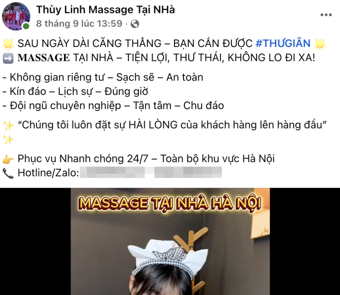 Một quảng cáo của vợ chồng Dương. Ảnh: Chụp màn hình