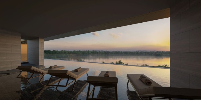 Hồ bơi vô cực trên không tại biệt thự. Ảnh: Sycamore