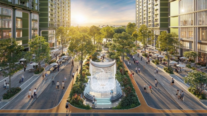 Phối cảnh công viên trung tâm tại La Pura. Ảnh: Phát Đạt