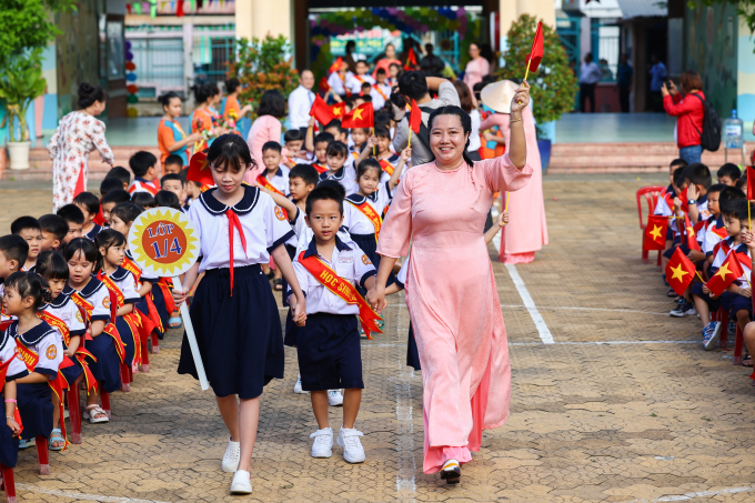 Học sinh trường tiểu học Bùi Văn Mới, phường Phước Long, tháng 9/2025. Ảnh: Quỳnh Trần